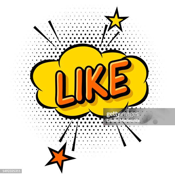ilustrações de stock, clip art, desenhos animados e ícones de expression text like. cartoon speech bubble. comic retro dialog. - pop art