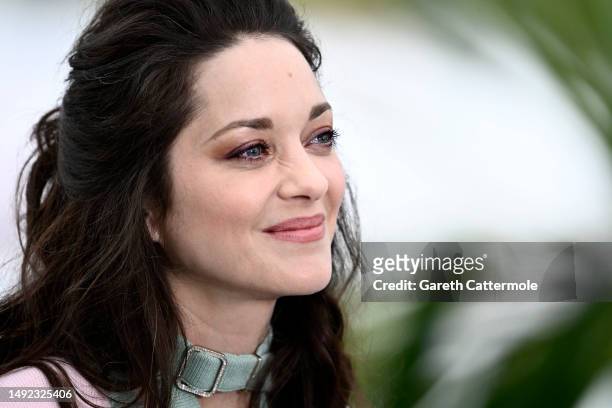 Marion Cotillard attends the "Little Girl Blue" photocall at the 76th annual Cannes film festival at Palais des Festivals on May 21, 2023 in Cannes,...