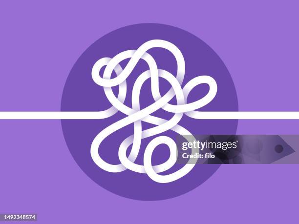 bildbanksillustrationer, clip art samt tecknat material och ikoner med tangled knot confusion intertwined path design element concept - mixa