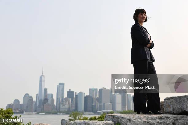 British Labour Shadow Chancellor Of The Exchequer Rachel Reeves pauses while on a tour of Governor's Island on May 22, 2023 in New York City. Reeves,...
