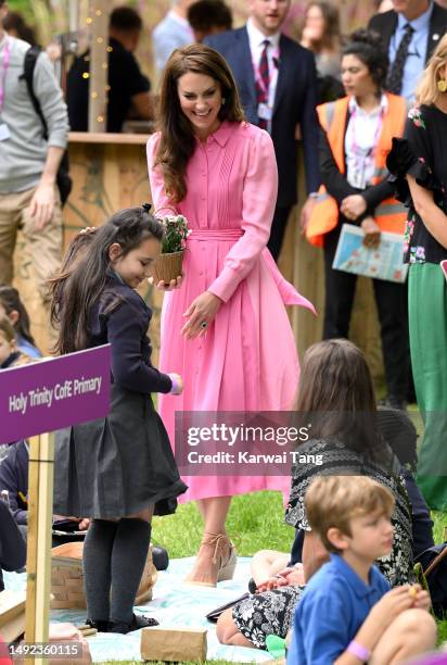 Catherine, Princess Of Wales attends the 2023 Chelsea Flower Show at Royal Hospital Chelsea on May 22, 2023 in London, England.