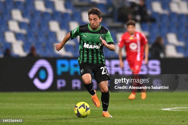 Maxime Lopez of US Sassuolo in action during the Serie A match between US Sassuolo and AC Monza at Mapei Stadium - Citta' del Tricolore on May 19,...