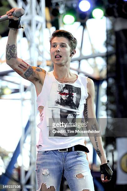 Ryan Follesé of Hot Chelle Rae performs in support of the bands' Whatever release at Cal Expo as part of the California State Fair on July 24, 2012...