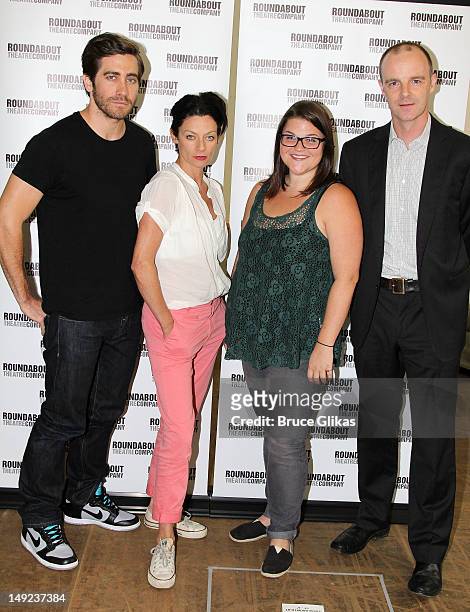 Jake Gyllenhaal, Michelle Gomez, Annie Funke and Brían F. O'Byrne attend the "If There Is I Haven't Found It Yet" cast photocall on July 25, 2012 in...