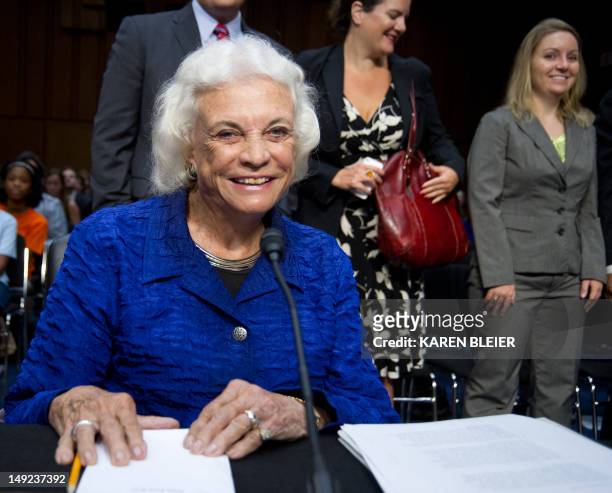 Former Supreme Court Justice Sandra Day O'Connor giving testimony before the Senate Judiciary Committee Full committee hearing on "Ensuring Judicial...