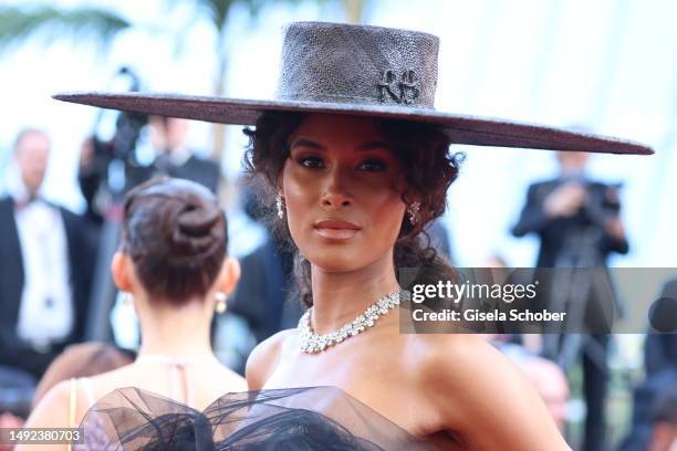 Cindy Bruna attends the "Club Zero" red carpet during the 76th annual Cannes film festival at Palais des Festivals on May 22, 2023 in Cannes, France.