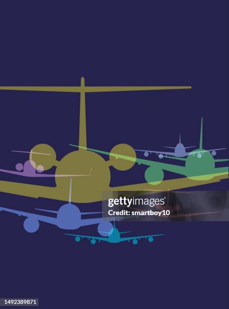 airplanes - traffic controller stock illustrations
