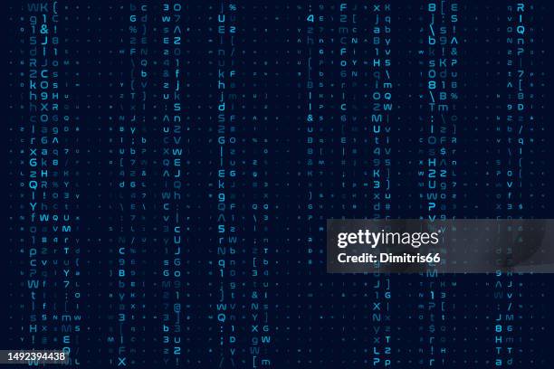 ilustrações, clipart, desenhos animados e ícones de fundo futurista abstrato de código de computador. inteligência artificial, big data, conceito de criptografia - hacker code