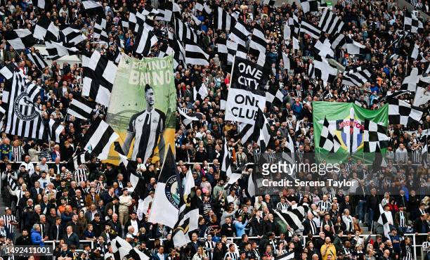 General view during the Premier League match between Newcastle United and Leicester City at St. James Park on May 22, 2023 in Newcastle upon Tyne,...