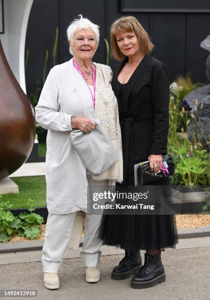 Dame Judi Dench and Finty Williams attend the 2023 Chelsea Flower Show at Royal Hospital Chelsea on May 22, 2023 in London, England.