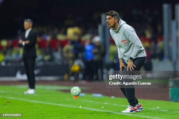 Veljko Paunovic, coach of Chivas reacts during the semifinals second leg match between America and Chivas as part of the Torneo Clausura 2023 Liga MX...