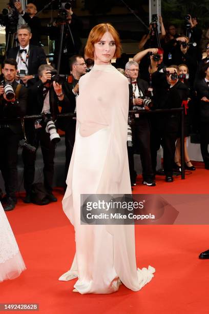 Hari Nef attends the "The Idol" red carpet during the 76th annual Cannes film festival at Palais des Festivals on May 22, 2023 in Cannes, France.
