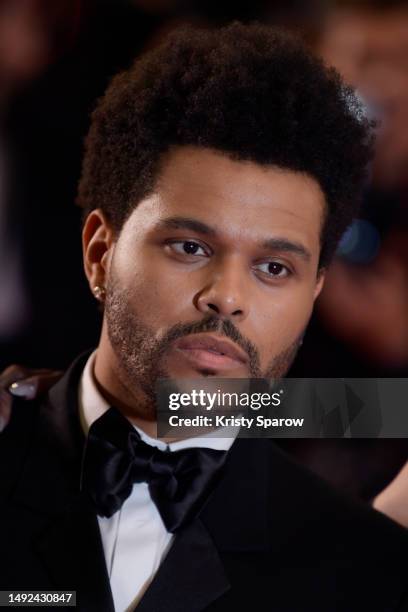 Abel “The Weeknd” Tesfaye attends the "The Idol" red carpet during the 76th annual Cannes film festival at Palais des Festivals on May 22, 2023 in...