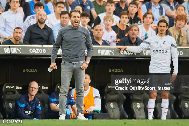 Ruben Baraja, head coach of Valencia CF looks on during the LaLiga Santander match between Valencia CF and Real Madrid CF at Estadio Mestalla on May...