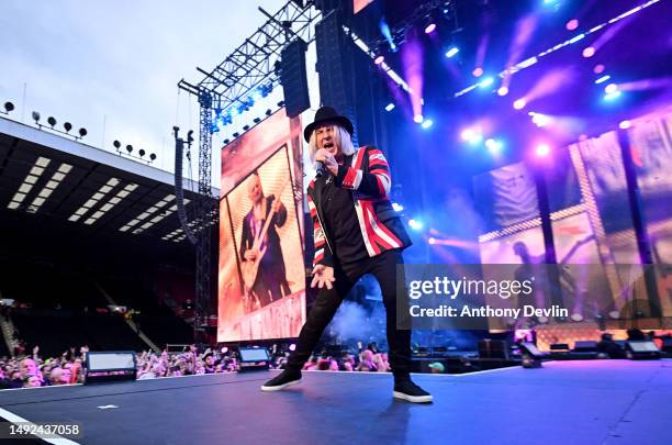 Joe Elliott of Def Leppard performs live for the "The World Tour" at Sheffield Bramall Lane on May 22, 2023 in Sheffield, England.