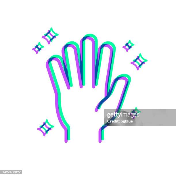 clean hand. icon with two color overlay on white background - hand drying vector stock illustrations