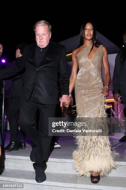 Ronald Burkle and Naomi Campbell attend the "BOSS X NAOMI - Naomi Campbell's Birthday Party" - hosted By Daniel Grieder during the 76th annual Cannes...