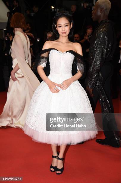 Jennie Kim attends the "The Idol" red carpet during the 76th annual Cannes film festival at Palais des Festivals on May 22, 2023 in Cannes, France.