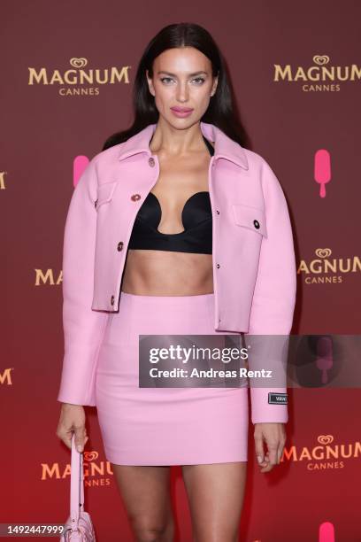 Irina Shayk at Magnum Beach Cannes Party to celebrate the launch of #Pleasureisalwayson Campaign on May 22, 2023 in Cannes, France.