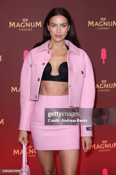 Irina Shayk at Magnum Beach Cannes Party to celebrate the launch of #Pleasureisalwayson Campaign on May 22, 2023 in Cannes, France.