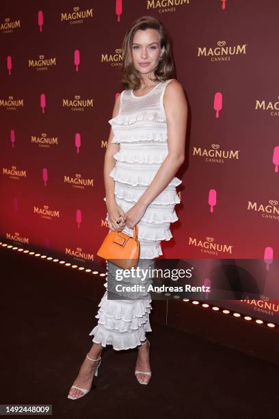 Josephine Skriver at Magnum Beach Cannes Party to celebrate the launch of #Pleasureisalwayson Campaign on May 22, 2023 in Cannes, France.