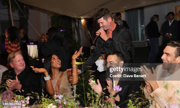 Ronald Burkle, Naomi Campbell, Robin Thicke, Mohammed Al Turki and Jon Kortajarena attend 'BOSS Loves Naomi', a special birthday event for Naomi...