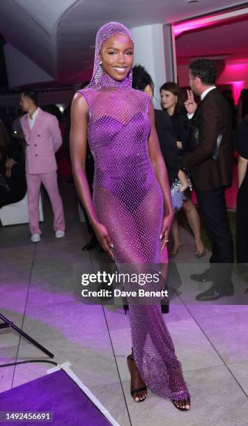 Leomie Anderson attends 'BOSS Loves Naomi', a special birthday event for Naomi Campbell, hosted by Daniel Grieder, on May 22, 2023 in Cannes, France.