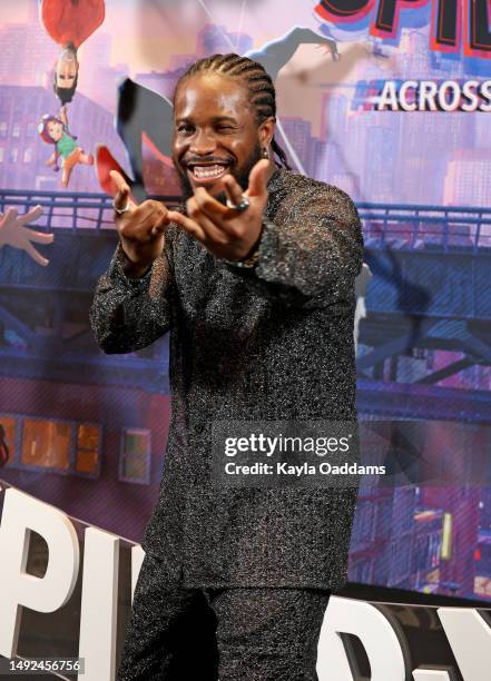 Shameik Moore attends the photocall for Sony Pictures Animation's "Spider-Man: Across The Spider Verse" at Beverly Wilshire, A Four Seasons Hotel on...