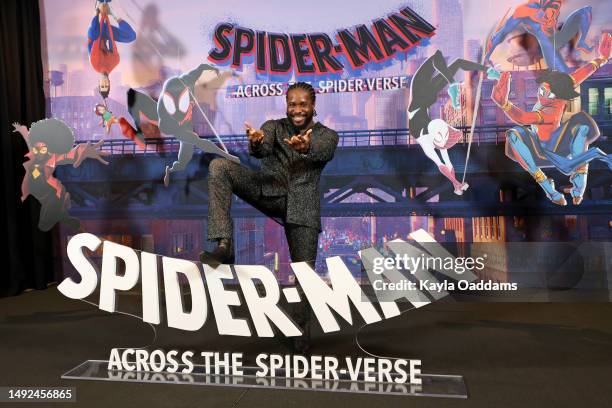 Shameik Moore attends the photocall for Sony Pictures Animation's "Spider-Man: Across The Spider Verse" at Beverly Wilshire, A Four Seasons Hotel on...