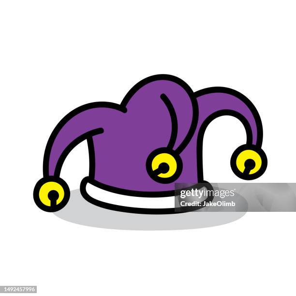 jester hat doodle 6 - kopfschutz stock-grafiken, -clipart, -cartoons und -symbole