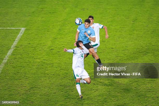 Andres Ferrari of Uruguay scores the team's second goal during the FIFA U-20 World Cup Argentina 2023 Group E match between Uruguay and Iraq at...