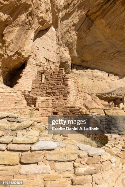 long house cliff dwellings ruins at mesa verde national park - pueblo colorado stock pictures, royalty-free photos & images