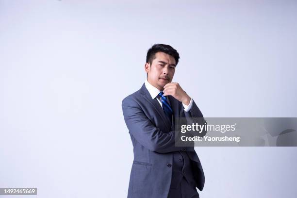 businessman  thinking about the future and vision - face arms stock pictures, royalty-free photos & images