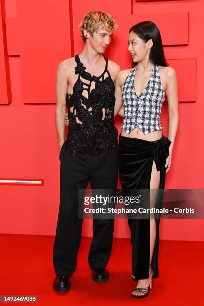 Troye Sivan and Jennie Ruby Jane attend "The Idol" Premiere Afterparty at the 76th annual Cannes film festival at Palm Beach on May 22, 2023 in...