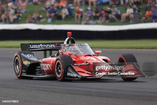 Will Power, driver of the Verizon Team Penske Chevrolet drives during the NTT IndyCar GMR Grand Prix at Indianapolis Motor Speedway on May 13, 2023...