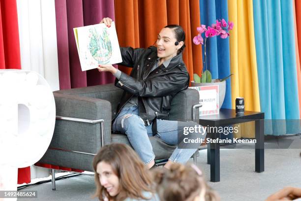 Gal Gadot reads during Hammer Museum K.A.M.P. 2023 at Hammer Museum on May 21, 2023 in Los Angeles, California.