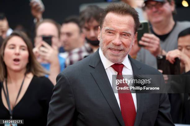 Arnold Schwarzenegger attends the Los Angeles Premiere of Netflix's "FUBAR" at The Grove on May 22, 2023 in Los Angeles, California.