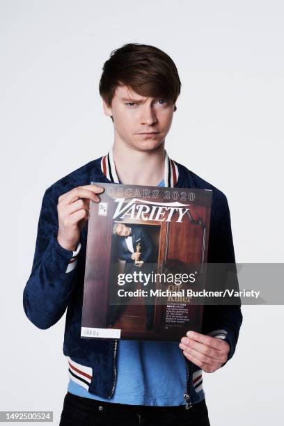 Actor Calum Worthy poses for a portrait at PMC Studios in Los Angeles, Calfornia on February 14, 2020