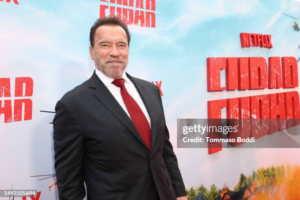 Arnold Schwarzenegger attends the Netflix premiere of ''FUBAR'' on May 22, 2023 in Los Angeles, California.