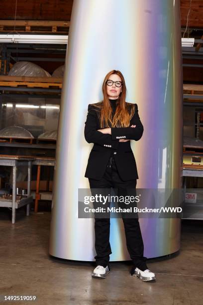 Artist Gisela Colon poses for a portrait at her studio in Duarte, California on November 24, 2020.