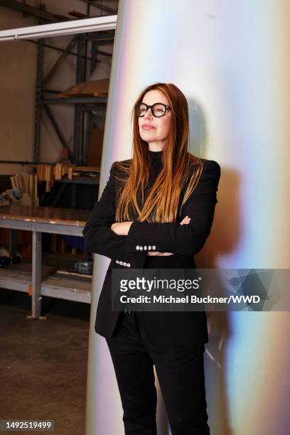 Artist Gisela Colon poses for a portrait at her studio in Duarte, California on November 24, 2020.