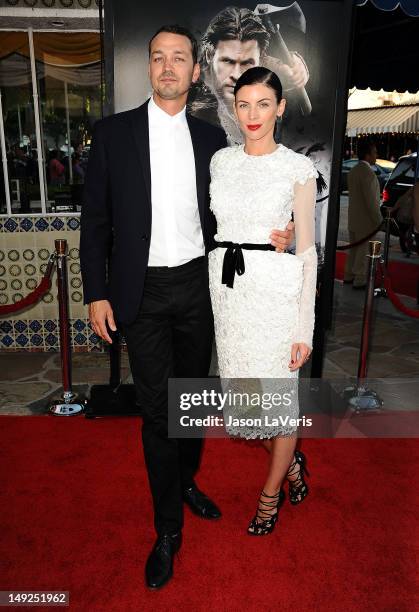 Director Rupert Sanders and actress Liberty Ross attend a screening of "Snow White and The Huntsman" at Westwood Village on May 29, 2012 in Los...