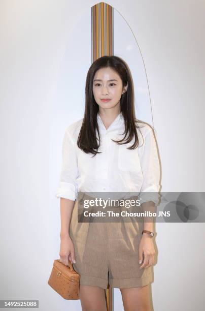 South Korean actress Kim Tae-hee attends the Loro Piana's pop up store opening event at Shinsegae Department Store Gangnam on May 18, 2023 in Seoul,...