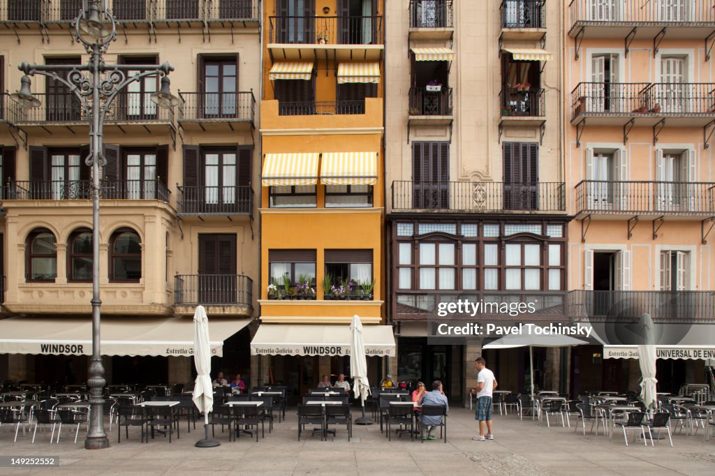 Plaza del Castillo in Pamplona, Spain