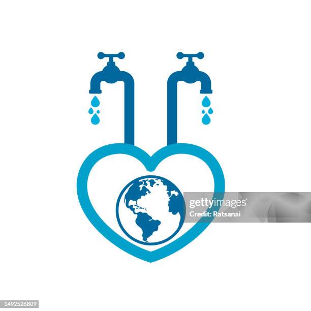 save water save life - world water day stock illustrations
