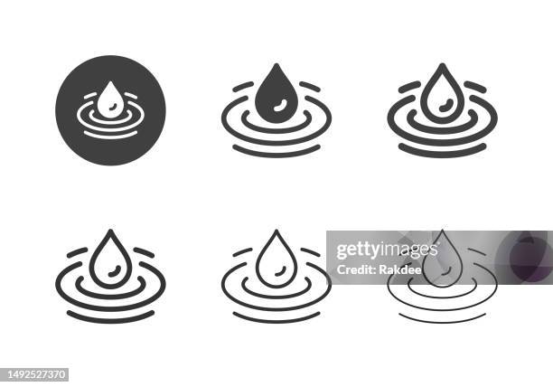 water ripple icons - multi series - rippled stock illustrations