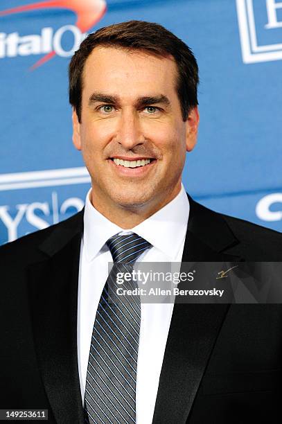 Comedian Rob Riggle poses in the press room during the 2012 ESPY Awards at Nokia Theatre L.A. Live on July 11, 2012 in Los Angeles, California.