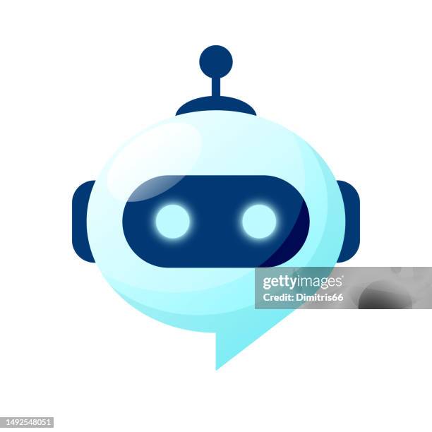 chatbot-logo-symbol - roboter stock-grafiken, -clipart, -cartoons und -symbole