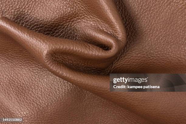 brown leather pattern and textured background - leather stitching stock pictures, royalty-free photos & images