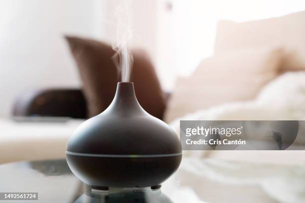 air humidifier and aroma diffuser in living room - humidifier - fotografias e filmes do acervo